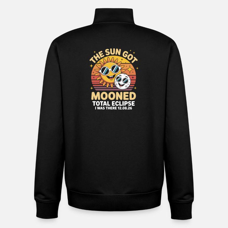 Sun Moon Eclipse with Glasses - Unisex Organic Zip Sweatshirt by Stanley/Stella - black