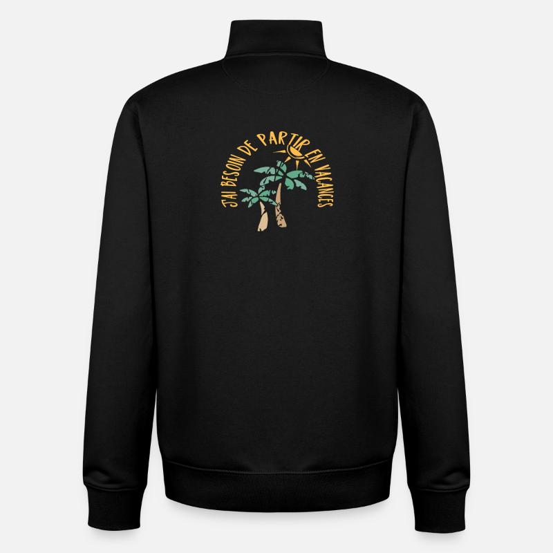 Fins und Soleil Vacances - Unisex Organic Zip Sweatshirt von Stanley/Stella - Schwarz