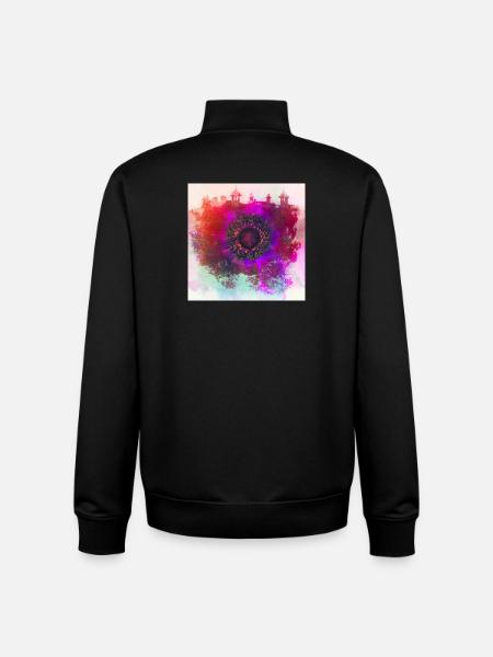 Abstract poppy - Unisex Organic Zip Sweatshirt by Stanley/Stella - black
