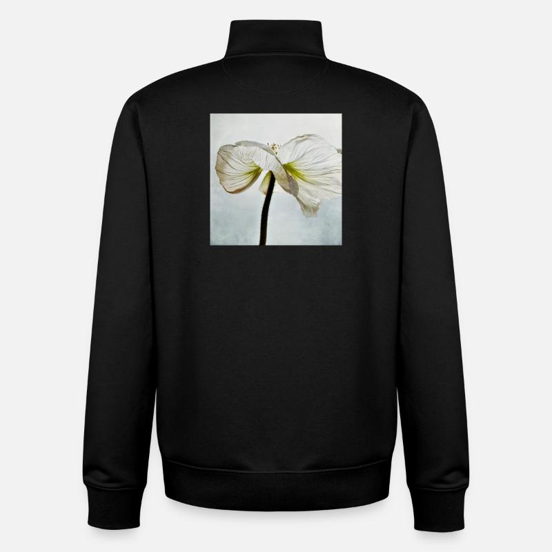Weiße Mohnblüte - Unisex Organic Zip Sweatshirt von Stanley/Stella - Schwarz