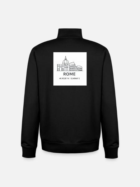 Rome Line Art Silhouette Landmark - Unisex Organic Zip Sweatshirt by Stanley/Stella - black
