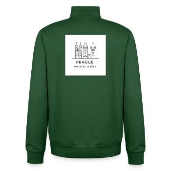 Prag Linienkunst Silhouette Wahrzeichen - Unisex Organic Zip Sweatshirt von Stanley/Stella - Flaschengrün - Hinten - AI Model Male 185 dark (185cm)
