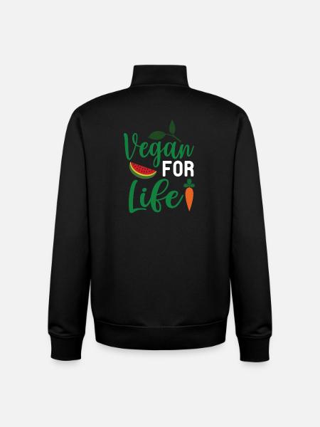Vegan For Life - Unisex Organic Zip Sweatshirt by Stanley/Stella - black