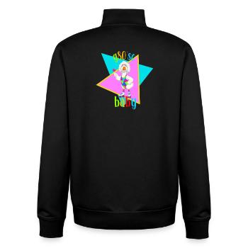 Gans im 80er Retro Rollschuh Look - Unisex Organic Zip Sweatshirt von Stanley/Stella - Schwarz - Hinten - AI Model Male 185 light (185cm)