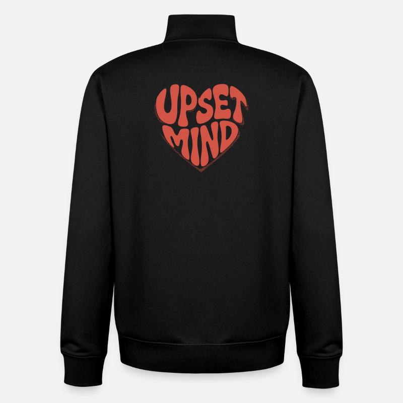 Upset Mind – Retro Herz Design - Unisex Organic Zip Sweatshirt von Stanley/Stella - Schwarz