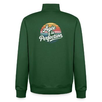 Aged to Retro Perfection - Unisex Organic Zip Sweatshirt by Stanley/Stella - bottle green - Back - AI Model Male 185 dark (185cm)