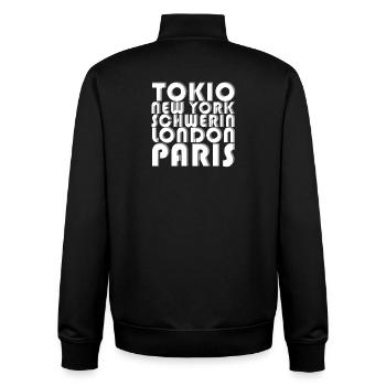 METROPOLE SCHWERIN - Unisex Organic Zip Sweatshirt von Stanley/Stella - Schwarz - Hinten - AI Model Male 185 light (185cm)