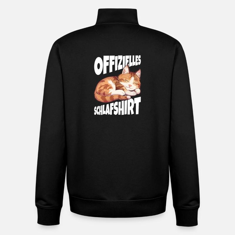 Chemise de nuit officielle chat - Sweat zippé unisexe en coton bio Stanley/Stella - noir