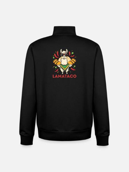 LamaTaco Fiesta Llama - Unisex Organic Zip Sweatshirt by Stanley/Stella - black