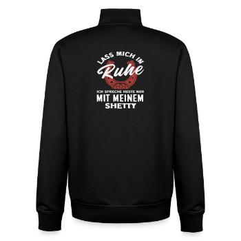 Shetty Lass In Ruhe Pferdemädchen Reiten Ponyfans - Unisex Organic Zip Sweatshirt von Stanley/Stella - Schwarz - Hinten - AI Model Male 185 light (185cm)