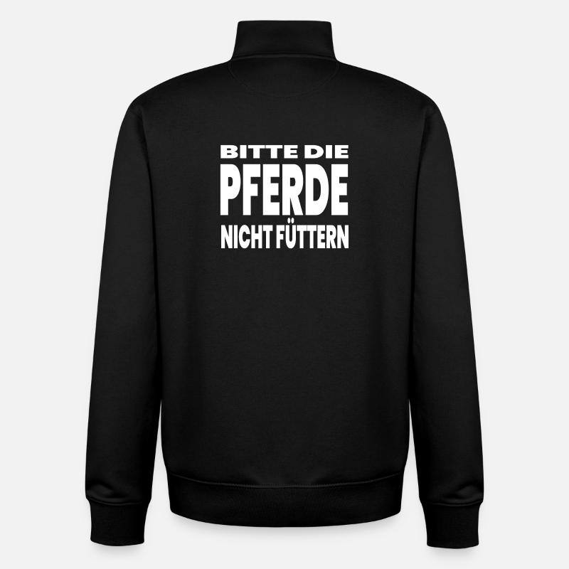 Chevaux - Sweat zippé unisexe en coton bio Stanley/Stella - noir