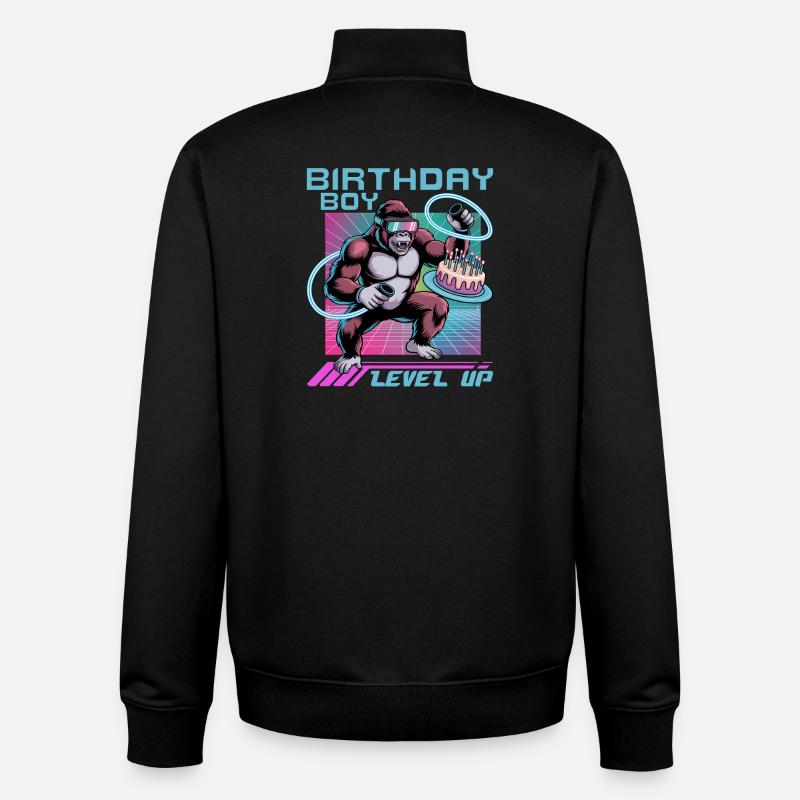 Anniversaire Gamer VR - Sweat zippé unisexe en coton bio Stanley/Stella - noir
