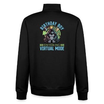 Birthday Gamer VR - Unisex Organic Zip Sweatshirt von Stanley/Stella - Schwarz - Hinten - AI Model Male 185 light (185cm)