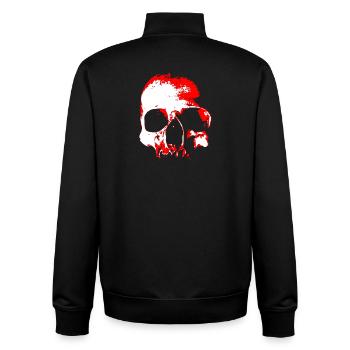 Contraste crâne rouge - Sweat zippé unisexe en coton bio Stanley/Stella - noir - Dos - AI Model Male 185 light (185cm)