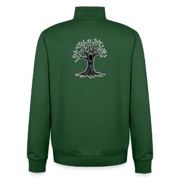 Screaming Tree - Unisex Organic Zip Sweatshirt by Stanley/Stella - bottle green - Back - AI Model Male 185 dark (185cm)