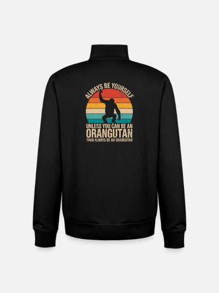Always Be Yourself Orangutan Motif - Unisex Organic Zip Sweatshirt by Stanley/Stella - black