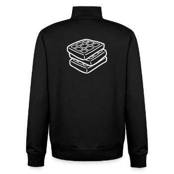 Waffle Sketch – Cute Minimalist Food Motif - Unisex Organic Zip Sweatshirt by Stanley/Stella - black - Back - AI Model Male 185 light (185cm)