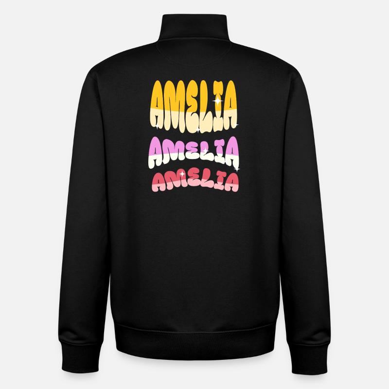 Nom d'Amélia - Sweat zippé unisexe en coton bio Stanley/Stella - noir