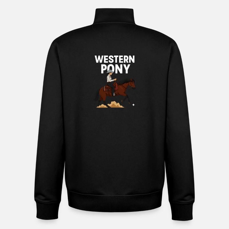 Western Pony Reiter - Unisex Organic Zip Sweatshirt von Stanley/Stella - Schwarz
