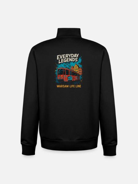 Everyday Legends Warsaw Tram Design - Unisex Organic Zip Sweatshirt by Stanley/Stella - black
