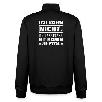 Shetty Pferde Pferdemädchen Reiten Ponyfans Reiter - Unisex Organic Zip Sweatshirt von Stanley/Stella - Schwarz - Hinten - AI Model Male 185 light (185cm)