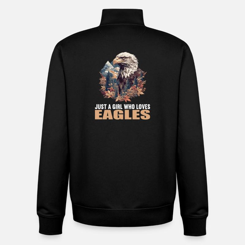 Eagle - Unisex Organic Zip Sweatshirt by Stanley/Stella - black