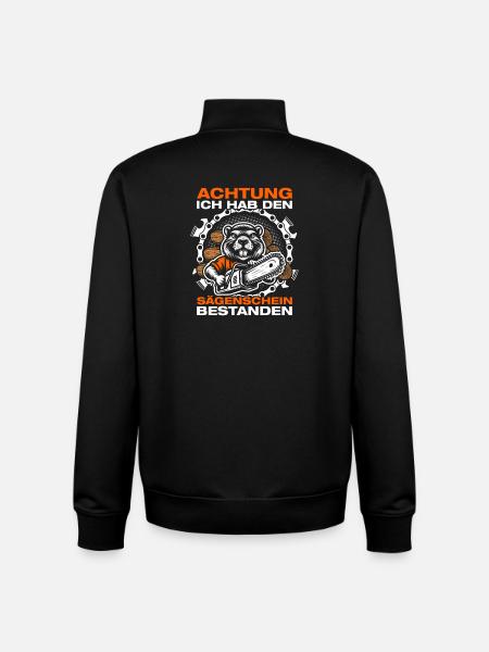 Sawmill Wood Making Chainsaw Lumberjack - Unisex Organic Zip Sweatshirt by Stanley/Stella - black