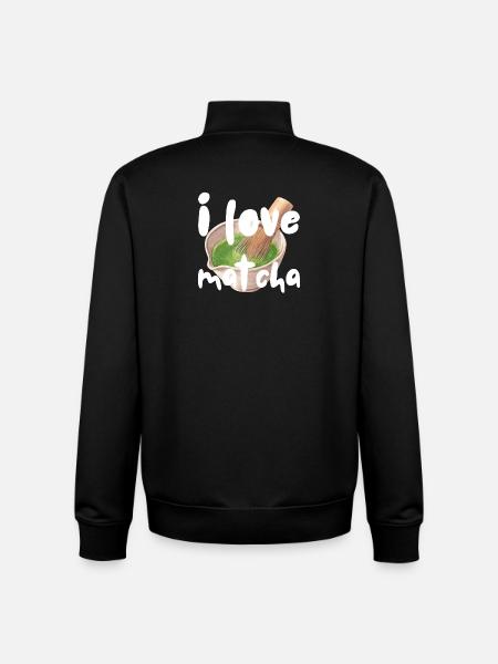 Jeg elsker Matcha Ordsprog Gaveidé Gave - Stanley/Stella unisex sweatshirt med lynlås i økologisk - sort