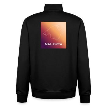 Mallorca Umriss im Sonnenuntergang - Unisex Organic Zip Sweatshirt von Stanley/Stella - Schwarz - Hinten - AI Model Male 185 light (185cm)