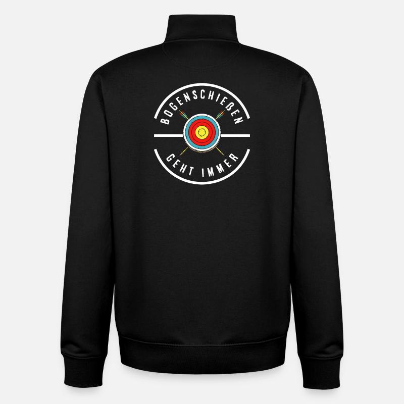 Ich gehe Bogenschießen - Unisex Organic Zip Sweatshirt von Stanley/Stella - Schwarz