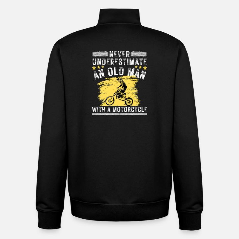 Alter Mann Motorrad Zitat - Unisex Organic Zip Sweatshirt von Stanley/Stella - Schwarz