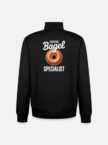Bagels Saying Bagel Funny Bagels Gift - Unisex Organic Zip Sweatshirt by Stanley/Stella - black