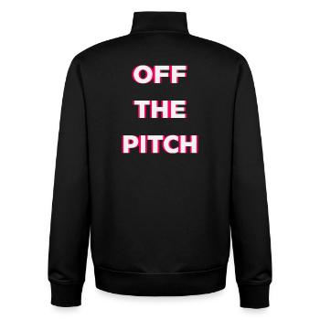 Off The Pitch Typography Neon Pink - Unisex Organic Zip Sweatshirt by Stanley/Stella - black - Back - AI Model Male 185 light (185cm)