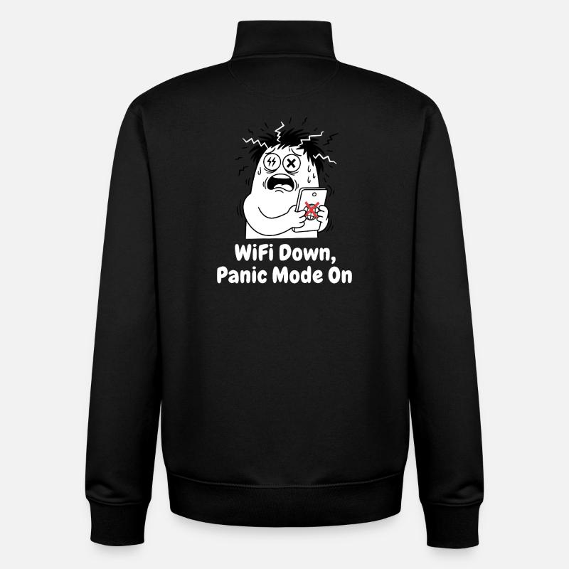 Défaillance WiFi Mode panique - Sweat zippé unisexe en coton bio Stanley/Stella - noir