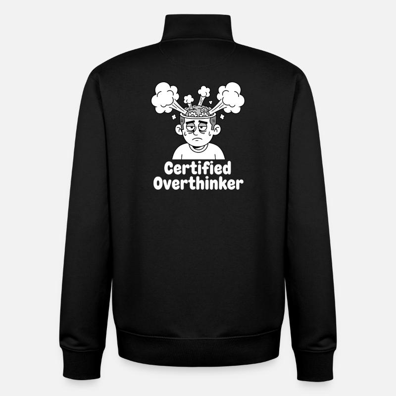 Certified overthinker - Unisex Organic Zip Sweatshirt by Stanley/Stella - black