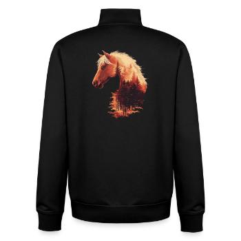 Pferd Herbst - Unisex Organic Zip Sweatshirt von Stanley/Stella - Schwarz - Hinten - AI Model Male 185 light (185cm)