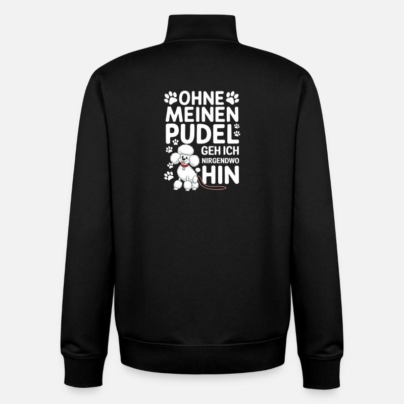 Sans mon caniche, je vais - Sweat zippé unisexe en coton bio Stanley/Stella - noir