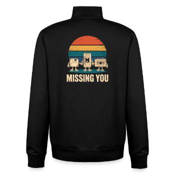 Kassette VHS Floppy Disc Diskette Retro - Unisex Organic Zip Sweatshirt von Stanley/Stella - Schwarz - Hinten - AI Model Male 185 light (185cm)