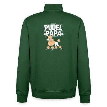 Pudel Papa Lustiger Hundeliebhaber - Unisex Organic Zip Sweatshirt von Stanley/Stella - Flaschengrün - Hinten - AI Model Male 185 dark (185cm)
