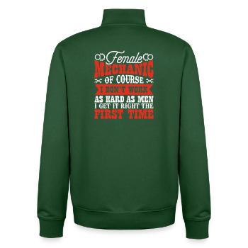 Mécanicien Mécatronicien Technicien Tournevis Cadeau - Sweat zippé unisexe en coton bio Stanley/Stella - vert bouteille - Dos - AI Model Male 185 dark (185cm)