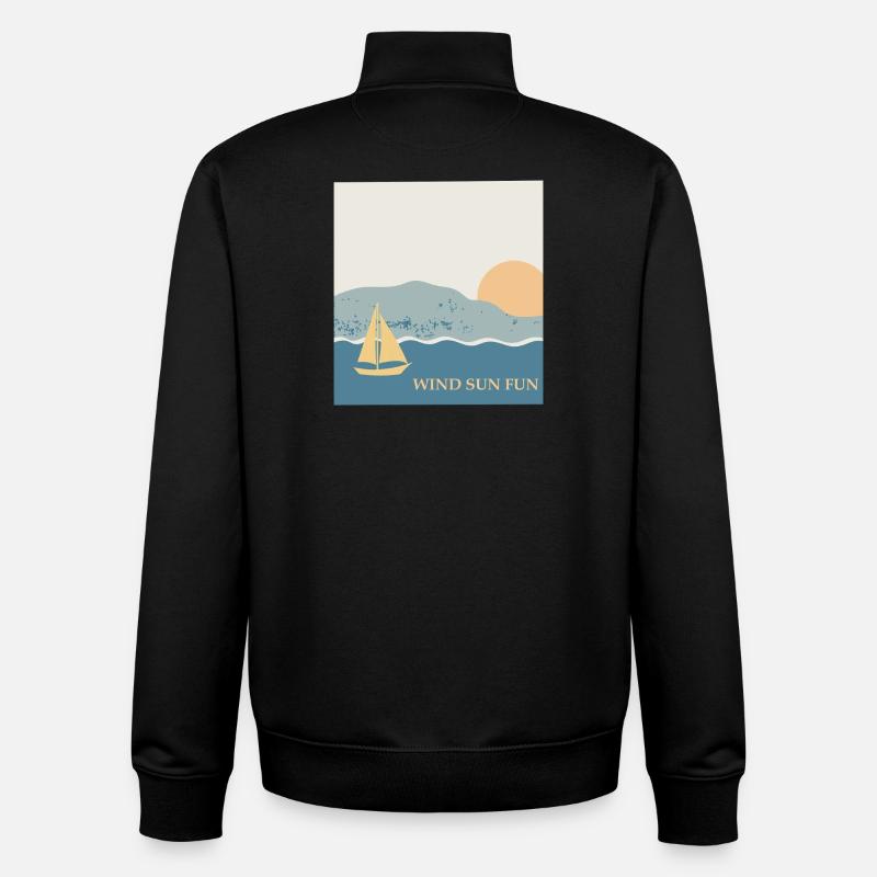 Wind Sun Fun Sailing Dream - Unisex Organic Zip Sweatshirt by Stanley/Stella - black