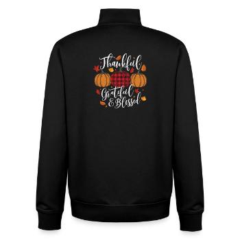 Dankbar Dankbar Thanksgiving Herbst - Unisex Organic Zip Sweatshirt von Stanley/Stella - Schwarz - Hinten - AI Model Male 185 light (185cm)
