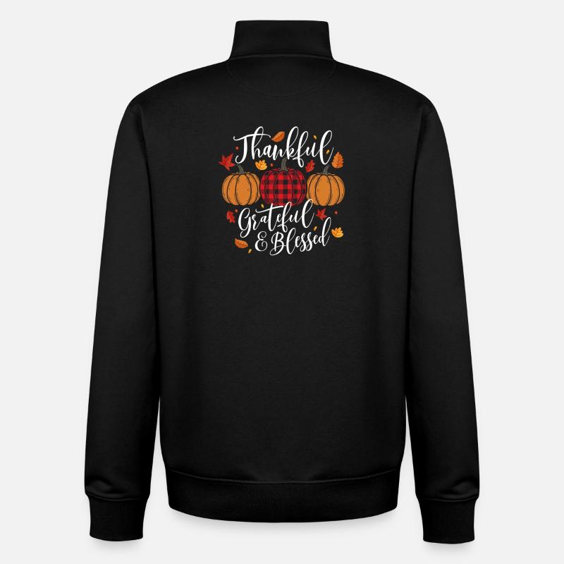 Dankbar Dankbar Thanksgiving Herbst - Unisex Organic Zip Sweatshirt von Stanley/Stella - Schwarz