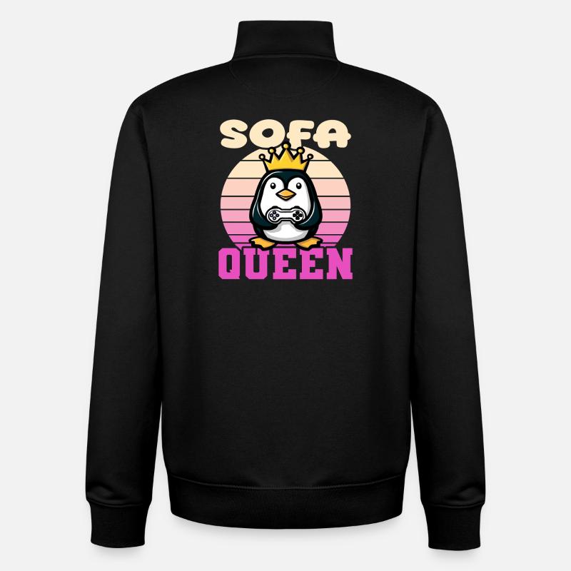 Sofa Queen - pinguin gaming - Unisex Organic Zip Sweatshirt von Stanley/Stella - Schwarz