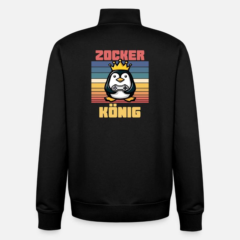 Zocker König - Unisex Organic Zip Sweatshirt von Stanley/Stella - Schwarz