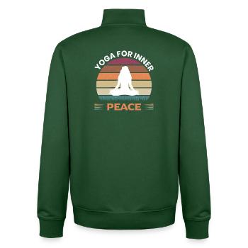 Yoga for inner peace men - Unisex Organic Zip Sweatshirt von Stanley/Stella - Flaschengrün - Hinten - AI Model Male 185 dark (185cm)