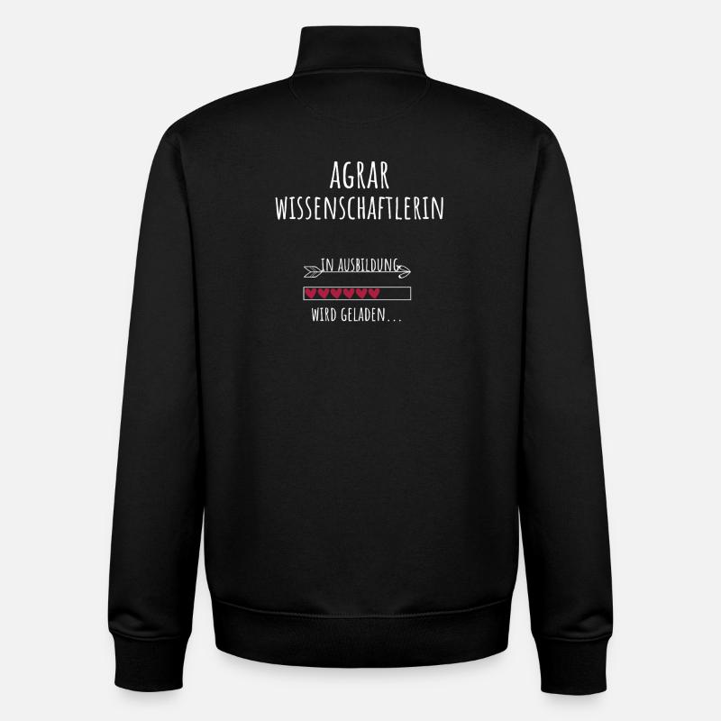 Agricultural scientist in training Loading - Unisex Organic Zip Sweatshirt by Stanley/Stella - black