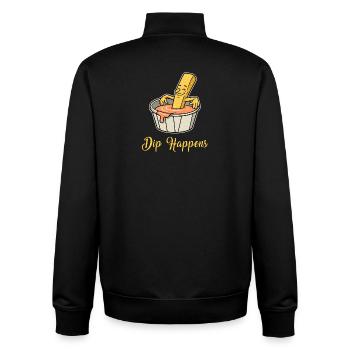 Dip Happens – Relax Pommes - Unisex Organic Zip Sweatshirt von Stanley/Stella - Schwarz - Hinten - AI Model Male 185 light (185cm)