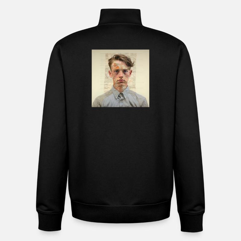 Patchwork-Portraet Collage - Unisex Organic Zip Sweatshirt von Stanley/Stella - Schwarz