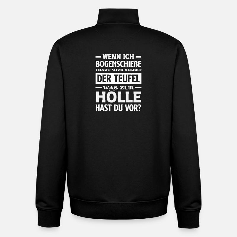 Ich gehe Bogenschießen - Unisex Organic Zip Sweatshirt von Stanley/Stella - Schwarz